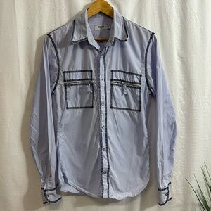 MOSCHINO Slim Fit Button Embroidered Pocket Shirt